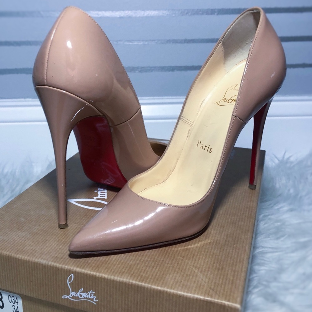 Christian Louboutins Nude Pigalles 120 Patent Calf